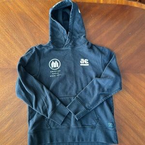 Mens Black American Eagle Hoodie